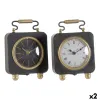 Настольные часы DKD Home Decor Чёрный Позолоченный Серебристый (2 штук)