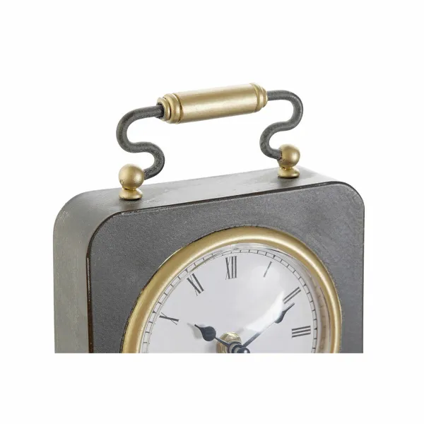 Настольные часы DKD Home Decor Чёрный Позолоченный Серебристый (2 штук)
