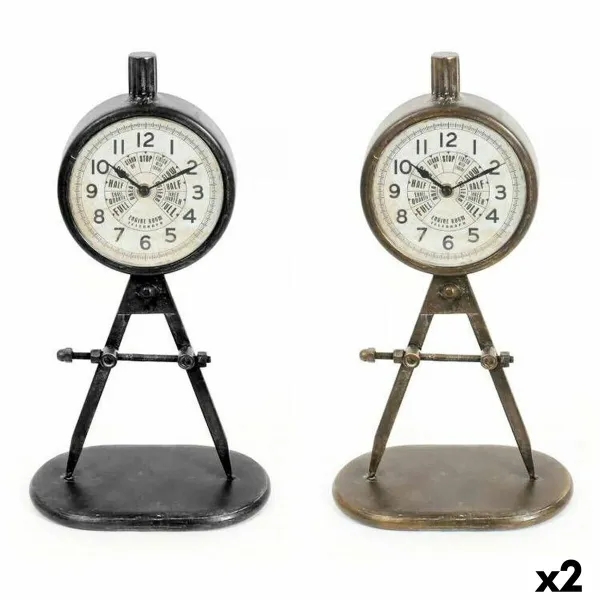 Настольные часы DKD Home Decor Melns Bronza Loft (2 gb.)