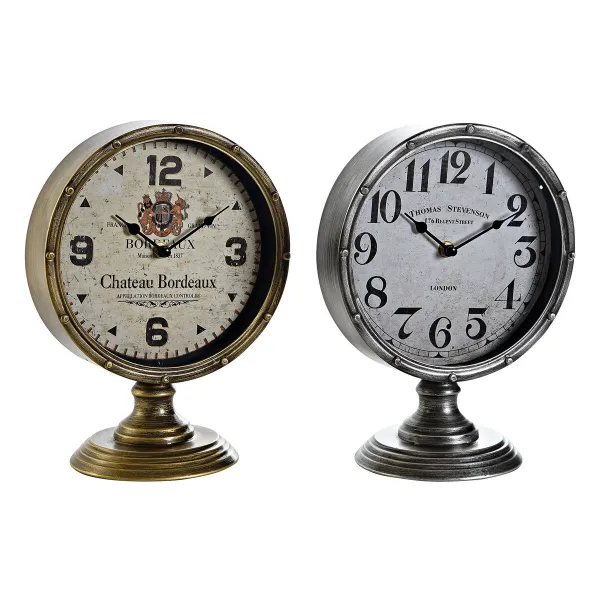 Настольные часы DKD Home Decor Позолоченный Серебристый Vintage (2 штук)