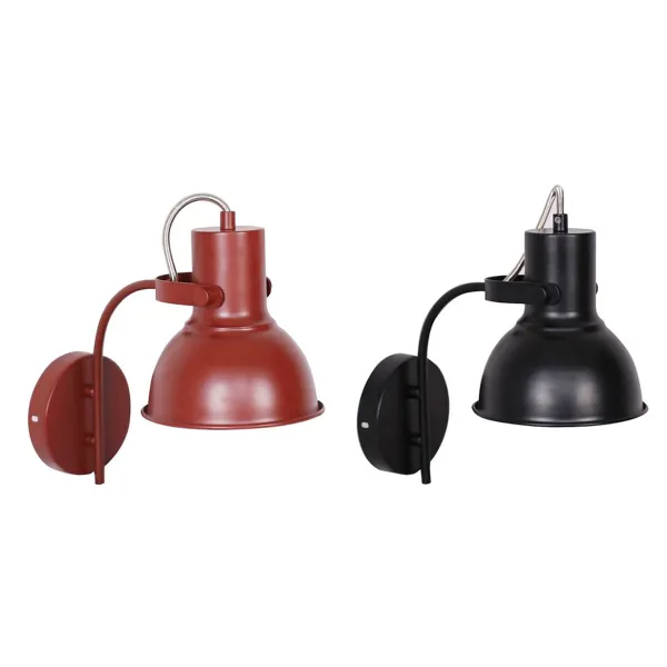 Seinälamppu DKD Home Decor 15 x 20 x 28 cm 16,5 x 26 x 28 cm Punainen Musta Metalli 220 V 50 W Loft (2 osaa)