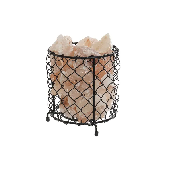 Apgaismojošs dekors DKD Home Decor Sāls Melns Oranžs 15 W 17 x 17 x 17 cm