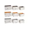 Krepšelio rinkinys DKD Home Decor Ruda Pilka Oranžinė 32 x 24 x 18 cm (3 vnt.)