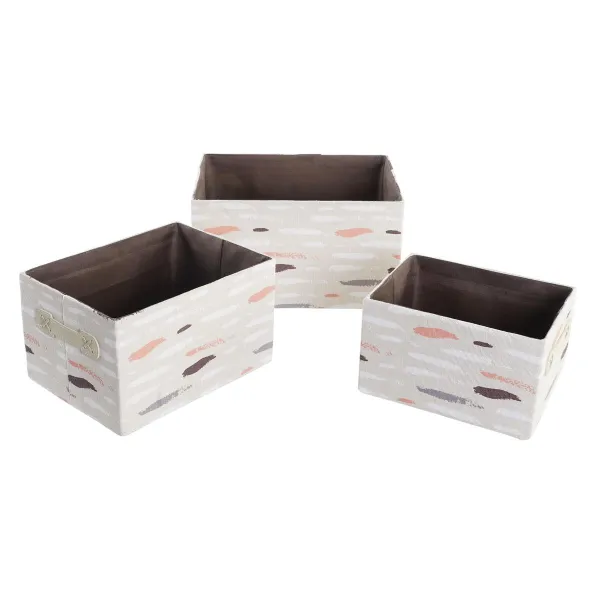 Набор корзин DKD Home Decor Коричневый Серый Оранжевый 32 x 24 x 18 cm (3 штук)