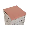 Laundry basket DKD Home Decor With lid 36 x 36 x 55 cm Grey Orange (3 Units)