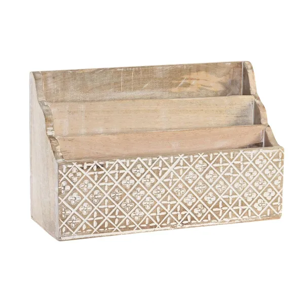 Daudzfunkcionāls Organizators DKD Home Decor Balts Dabisks Mango koks 32 x 13 x 21 cm 33 x 12 x 21 cm Loksnes (12 gb.)