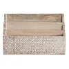 Daudzfunkcionāls Organizators DKD Home Decor Balts Dabisks Mango koks 32 x 13 x 21 cm 33 x 12 x 21 cm Loksnes (12 gb.)