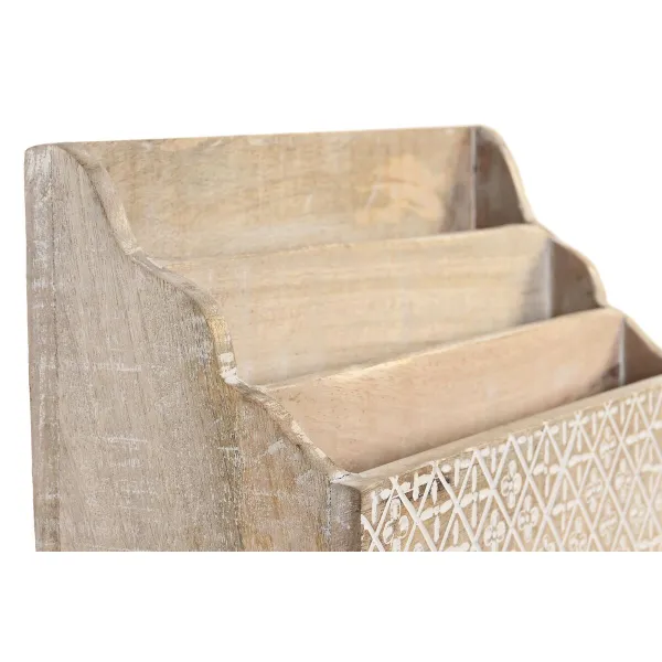 Daudzfunkcionāls Organizators DKD Home Decor Balts Dabisks Mango koks 32 x 13 x 21 cm 33 x 12 x 21 cm Loksnes (12 gb.)