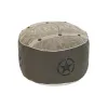 spilvens DKD Home Decor Grīda Bēšs Poliesters Kokvilna Āda Vintage (50 x 50 x 34 cm)