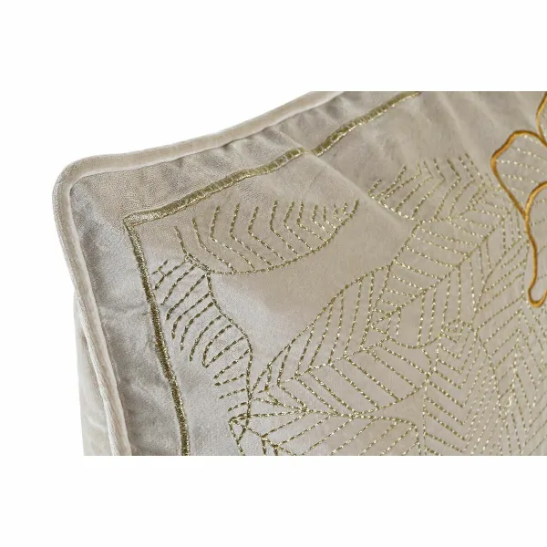 Pagalvėlė DKD Home Decor Auksinis 45 x 10 x 45 cm Gėlės