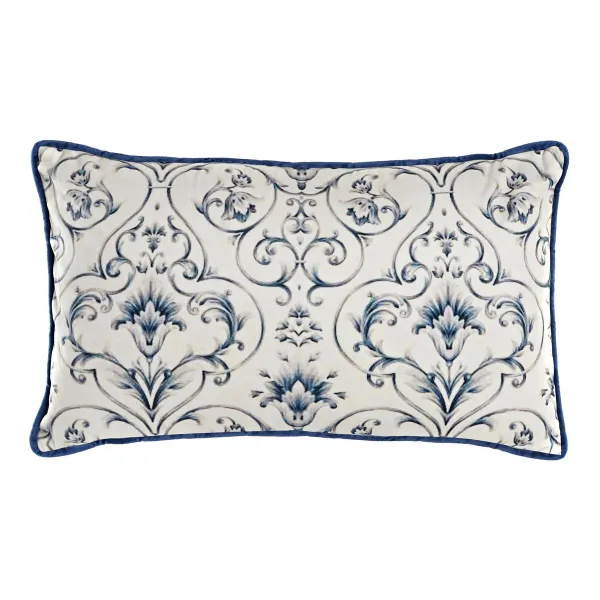 spilvens DKD Home Decor Zils 50 x 10 x 30 cm Цветы