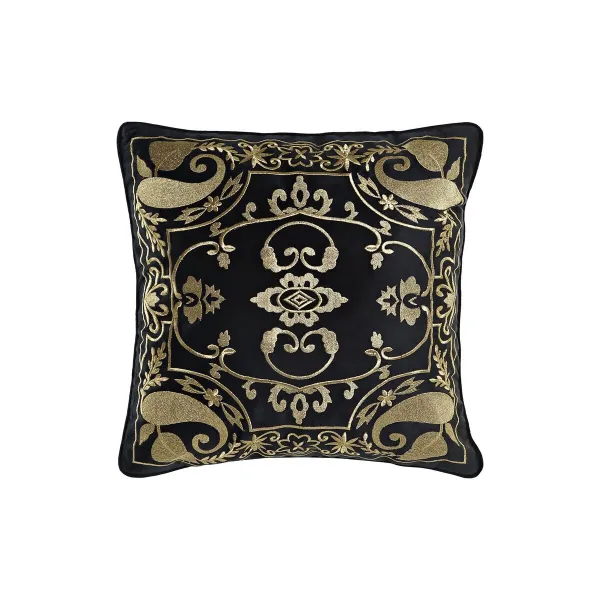 spilvens DKD Home Decor Melns Bronza 45 x 10 x 45 cm Arābija
