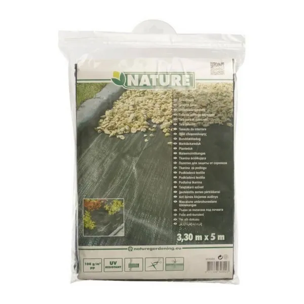 Piktžolių kontrolės tinklelis Nature Juoda 100 g/m² 3,30 x 5 m