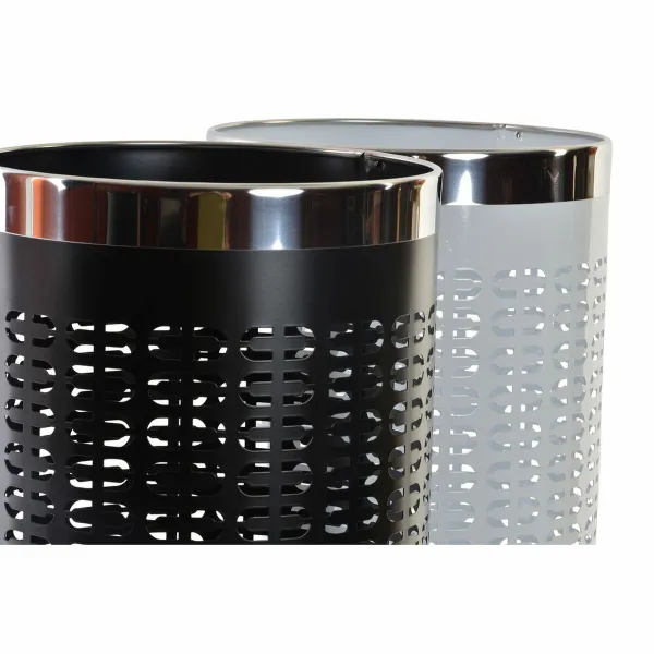 Lietussargu statnis DKD Home Decor 23 x 50 cm Balts Melns Tērauds 23 x 23 x 50 cm (2 gb.)