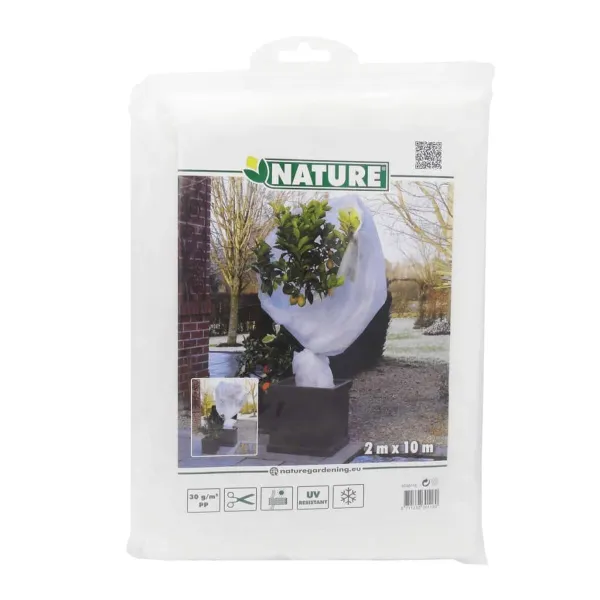 Aizsardzības audekls Nature 6030118 Balts polipropilēns Plastmasa 2 x 10 m