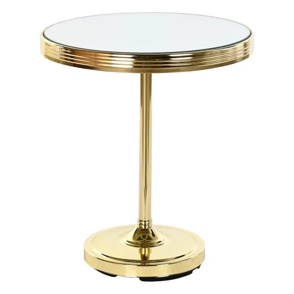 Mazs galdiņš DKD Home Decor spogulis Bronza Misiņš (42,5 x 42,5 x 49 cm)