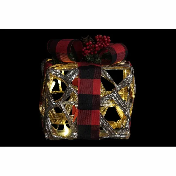 Apgaismojošs dekors DKD Home Decor Melns Sarkans Sudrabains Purpurīns LED 25 x 25 x 30 cm (3 Daudzums)