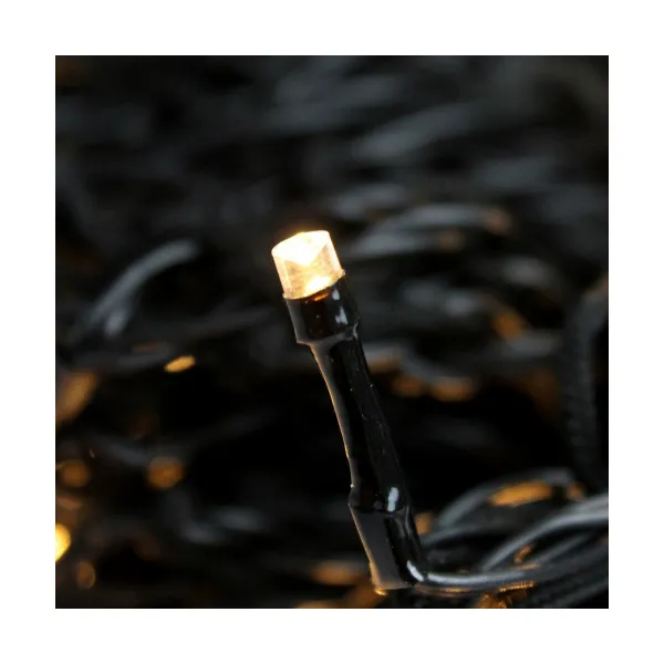 LED žibintai užuolaidoms Šilta šviesa Šiltai balta 2 m Juoda