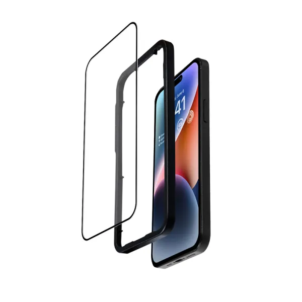Crong Anti-Bacterial 3D Armor Glass - 9H Tempered Glass for the Full Screen iPhone 14 Pro + Installation Frame
