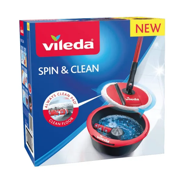 Mop with Bucket Vileda Spin & Clean Pööratav polüpropüleen