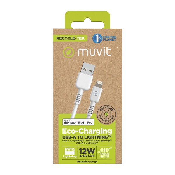 Кабель USB—Lightning Muvit for Change Белый 1,2 m