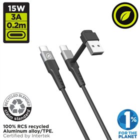 Кабель USB A — USB-C Muvit for Change Чёрный