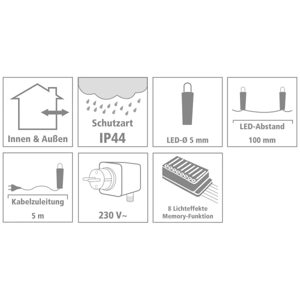 LED žibintų vainikas Balta LED (Naudoti A)