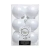 Christmas Baubles Decoris White Plastic 12 Units