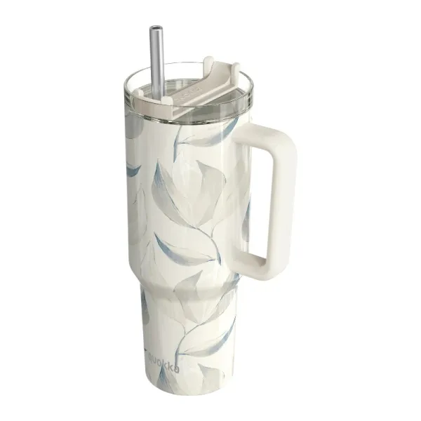 Quokka Stream - Stainless Steel Thermal Mug 1200 ml with Straw (Cotton)