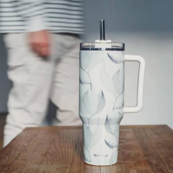Quokka Stream - Stainless Steel Thermal Mug 1200 ml with Straw (Cotton)