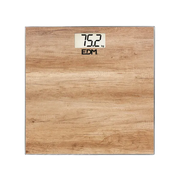 Skaitmeninės vonios kambario svarstyklės EDM 07531 Ruda Medžio Stiklas 180 kg