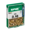 Varžtų dėžutė SPAX Yellox Medžio Plokščia galvutė 100 Dalys (3 x 16 mm)