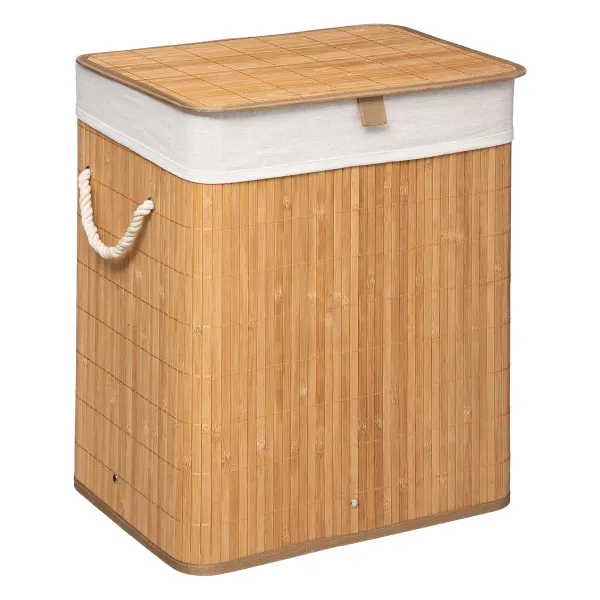 Pyykkikori 5five Simply Smart Bambu 50 x 41.5 x 30 cm Valkoinen
