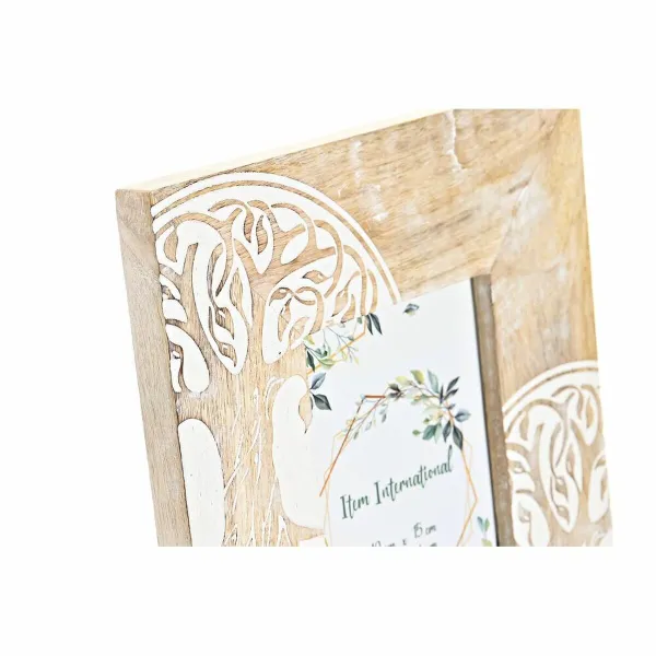 Foto rāmis DKD Home Decor Balts Brūns Koks Stikls Mango koks Indietis 20 x 2 x 25,5 cm