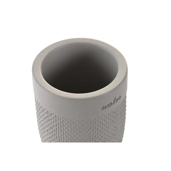 Glass DKD Home Decor Grey Cement 8 x 8 x 10,5 cm
