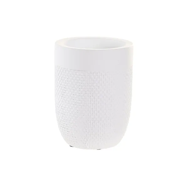Stiklas DKD Home Decor Balta Cementas 8 x 8 x 10,5 cm