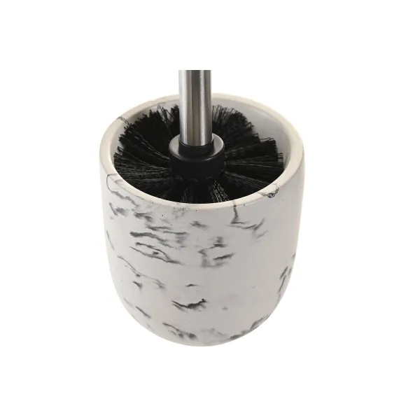 Tualeto šepetys DKD Home Decor Juoda Cementas Balta 10 x 10 x 36 cm