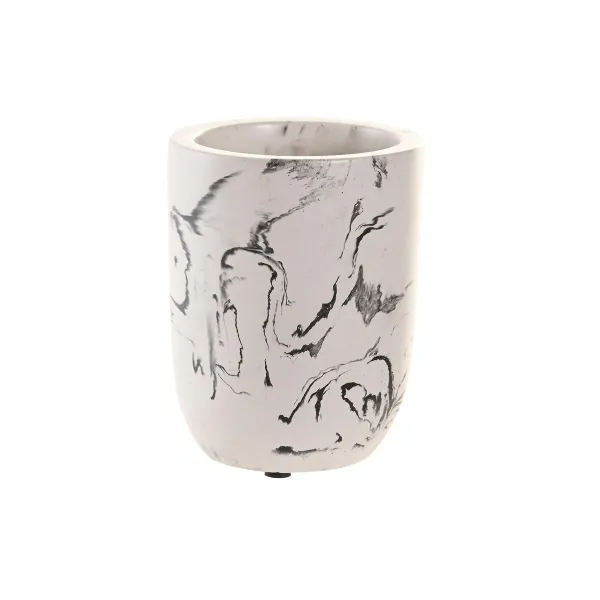 Stikls DKD Home Decor Balts Melns Cements 7 X 7 X 9,5 CM