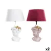Galda lampa DKD Home Decor Sarkans Sveķi Gaiši Rozā 220 V 50 W 30 x 30 x 49 cm (2 gb.)