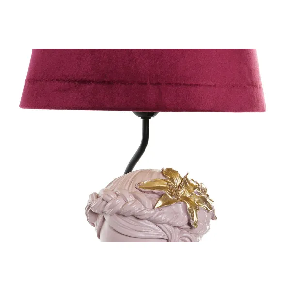 Galda lampa DKD Home Decor Sarkans Sveķi Gaiši Rozā 220 V 50 W 30 x 30 x 49 cm (2 gb.)