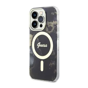 Guess Golden Marble MagSafe - Case for iPhone 14 Pro (Black)