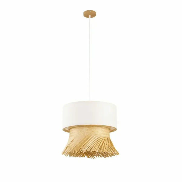 Kattolamppu DKD Home Decor Polyesteri Bambu (40 x 40 x 39 cm)