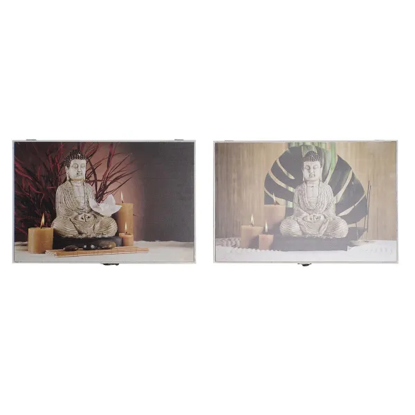 Декоративный шкафчик DKD Home Decor Разноцветный Деревянный MDF Будда бухгалтер (2 штук)