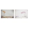 Decorative box DKD Home Decor Yellow Beige Pink MDF Wood Flowers Vase Counter (2 Units)