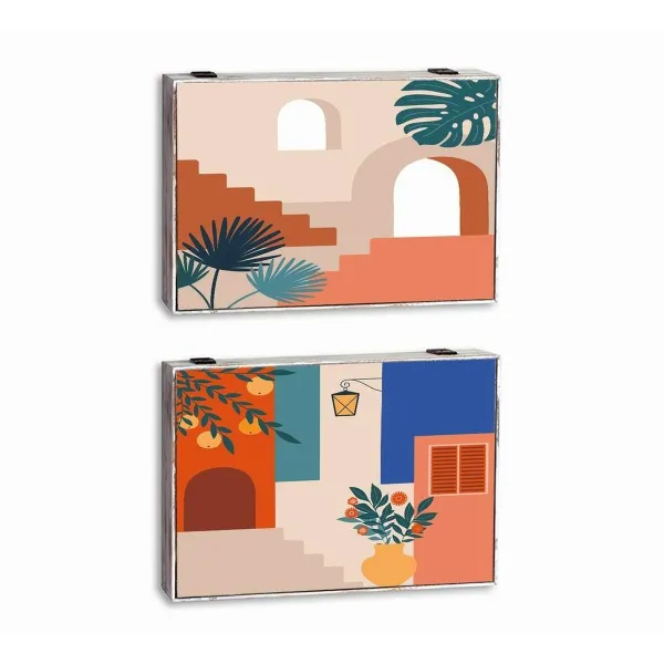 Декоративный шкафчик DKD Home Decor Разноцветный Деревянный MDF современный бухгалтер (2 штук)