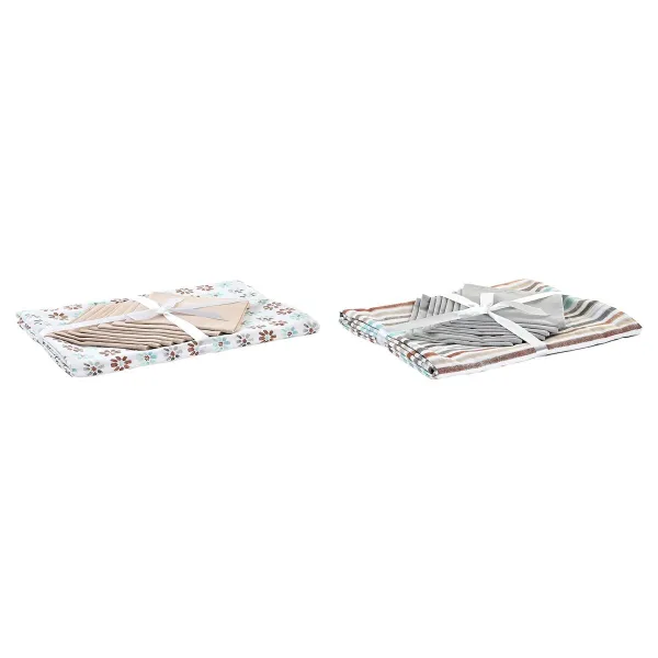 Staltiesė ir servetėlės DKD Home Decor 9 Dalys 2 vnt. 150 x 250 x 0,5 cm Pilka Dangaus mėlynumo