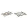Galda drānas un salvetes DKD Home Decor 2 gb. 150 x 150 x 0,5 cm Bēšs Balts Gaiši brūns