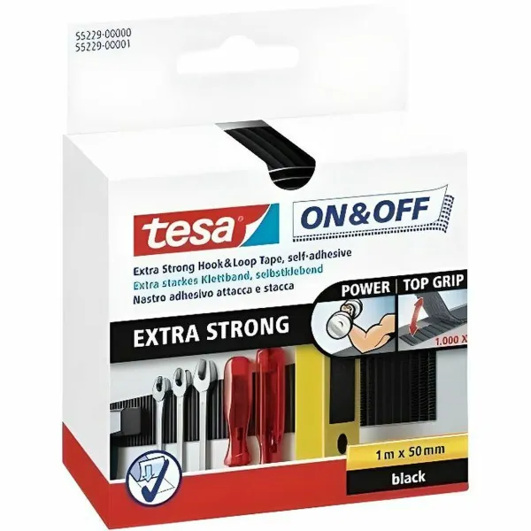 Työkalun ripustin TESA On & Off 1 m x 50 mm Velcro