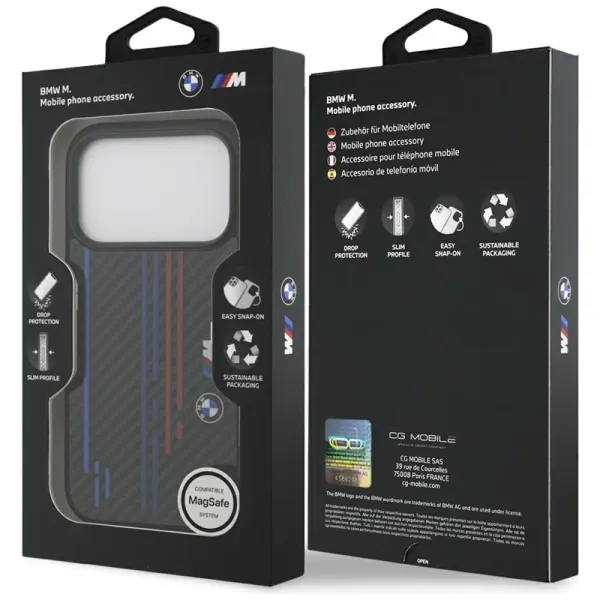 BMW M Kevlar Lines & Logo MagSafe - iPhone 17 Pro Case (Black)