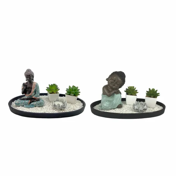 Koristehahmo DKD Home Decor 32 x 16,5 x 15,5 cm Itämainen Puutarha (2 osaa)